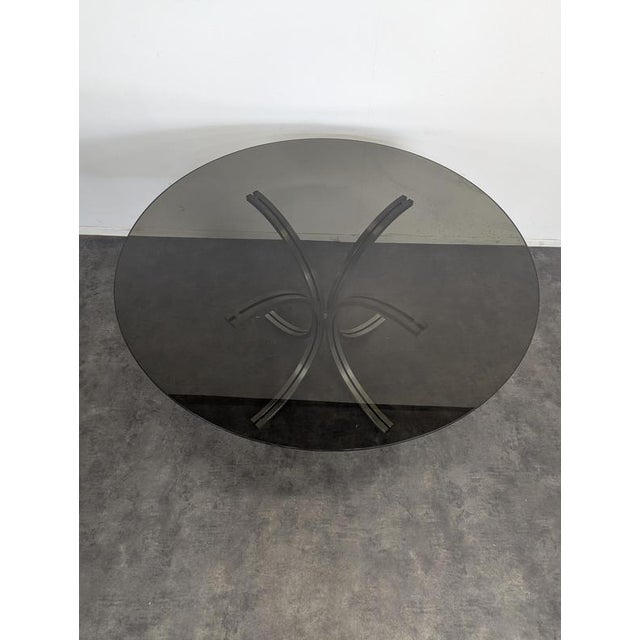 Space Age Table with Smoked Glass Top and Chrome Base, 1970s For Sale - Image 6 of 10