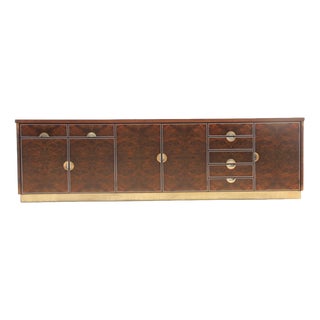 Walnut Burl and Brass Sideboard by Carlo Torriggiani, 1970 For Sale
