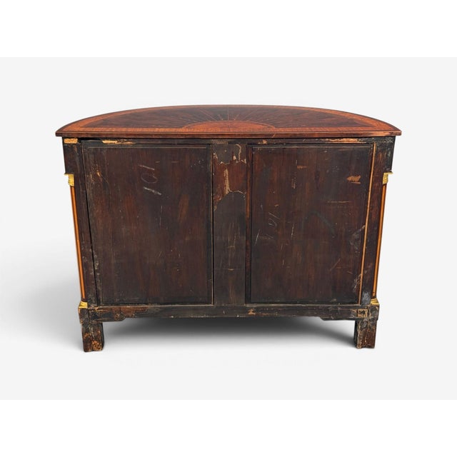 1830s English Neoclassical, Demi Lune Cabinets, Bronze, Satinwood Inlay For Sale - Image 16 of 17