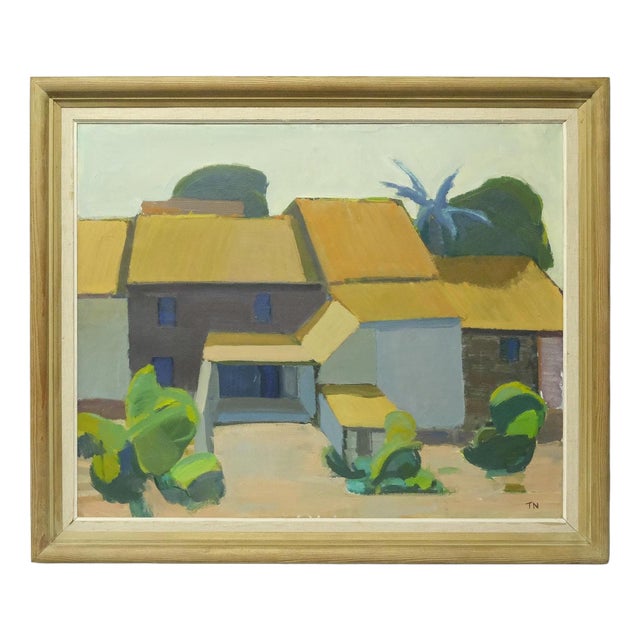 Tage Nilsson, Spanish House, 1960s, Oil on Canvas, Framed For Sale