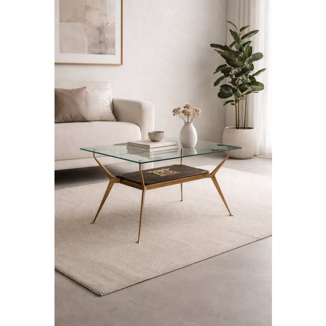 A splendid coffee table by Cesare Lacca, made in Italy in the 1950s, a refined example of the elegance and high...