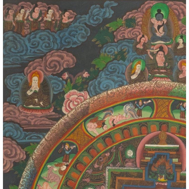 Asian Tibetan Buddhist Mandala Gouache on Paper For Sale - Image 3 of 7