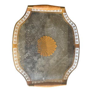 Vintage Designer Bar Clear Glass Tray by Georges Briard Coquille D’Or Gold Shell Design