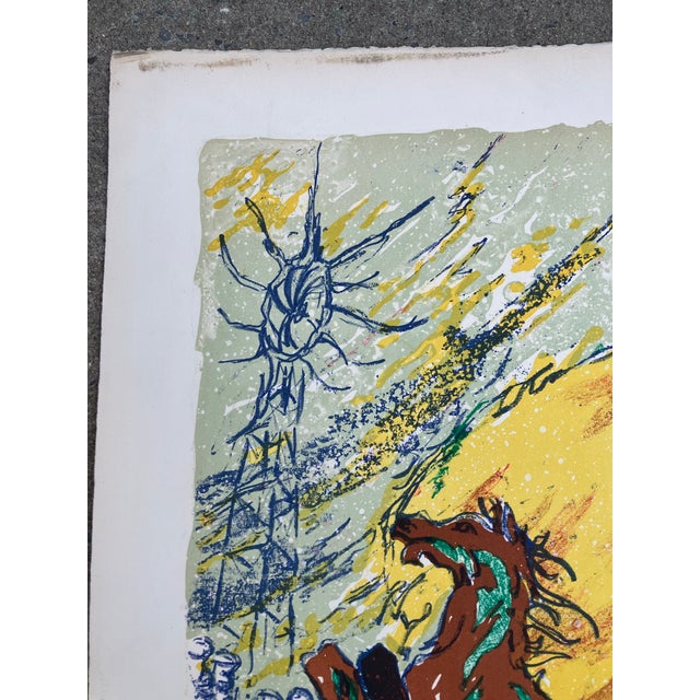 1980’s Original Abstract Large Swimming Horses Lithograph Print Signed & Titled For Sale In Philadelphia - Image 6 of 6