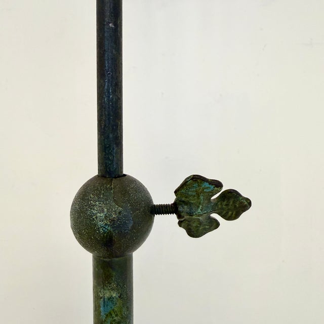 Metal Vintage Wrought Iron Floor Lamp in the style of Armand-Albert Rateau, 1940s For Sale - Image 7 of 13