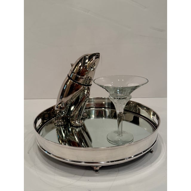 Silver Round Vintage Silver Plate & Mirror Tray by Ralph Lauren For Sale - Image 8 of 8