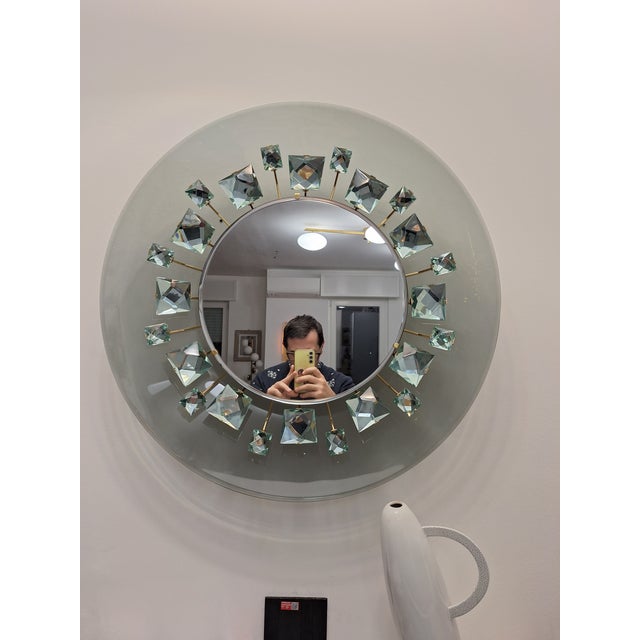 Gold Model 2044 Backlit Mirror by Max Ingrand for Fontana Arte, 1950s For Sale - Image 8 of 14