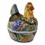 Vintage Talavera Mexican Pottery Huge Chicken Planter For Sale