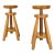 Mid-Century Modern Adjustable Swivel Fir Screw Stools, Italy, 1960s, Set of 2 For Sale - Image 6 of 12