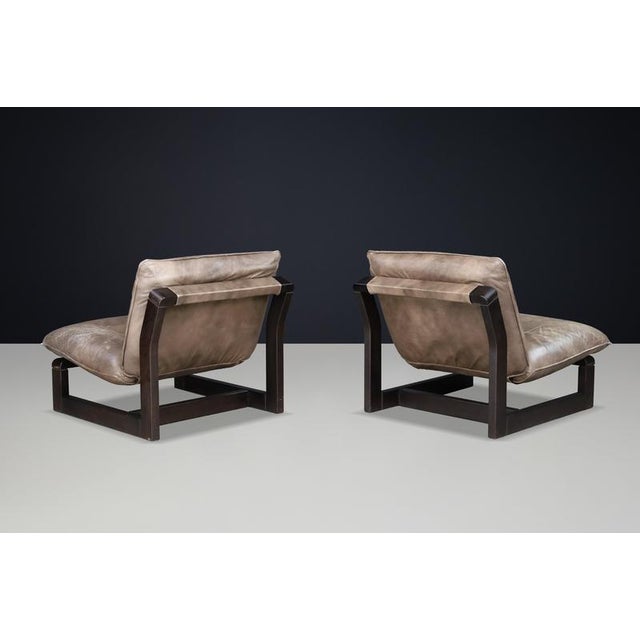 Patinated Leather Sling Lounge Chair from Dreipunkt International, Germany, 1970s For Sale - Image 10 of 18