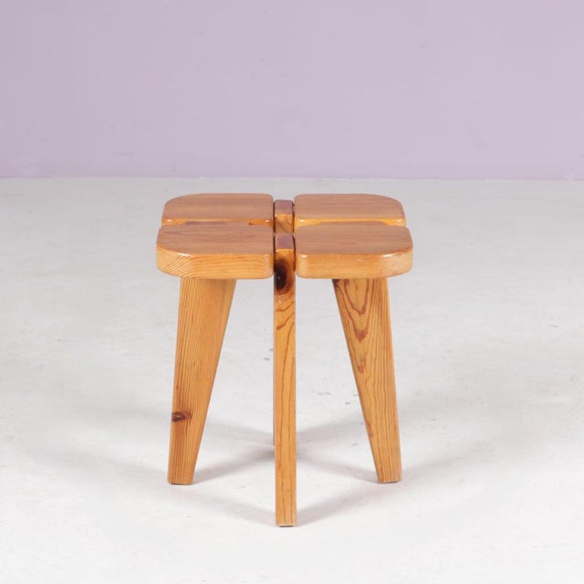 Wood Pine stool by Raani Peippo for Stockmann Orno, Finland, 1960s For Sale - Image 7 of 7