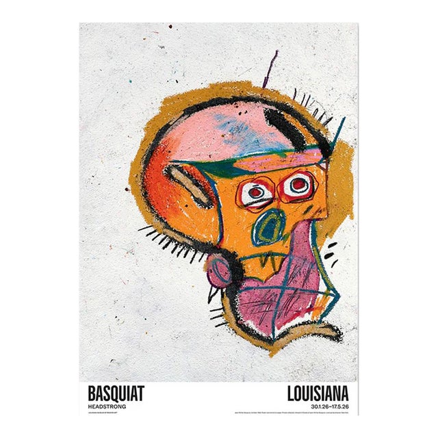 Jean-Michel Basquiat Untitled (Orange Skull) Official Exhibition Poster For Sale