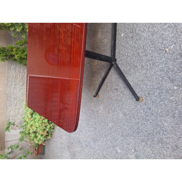 Rectangular Dining Table with Formica Top, Iron Base and Brass Finishes, 1950s For Sale - Image 4 of 12