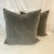 Vintage Hollywood Regency Boho Chic Gray Velvet Feather Down Pillows - A Pair For Sale - Image 9 of 10