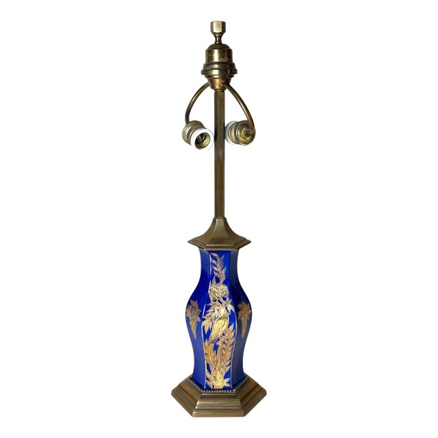Porcelain and Brass Table Lamp from Rosenthal, Germany, 1920s For Sale