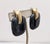 Mid-Century Modern Vintage Signed Crown Trifari Silver/Black Resin Drop Clip Earrings-2 Pieces For Sale - Image 3 of 8