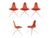 Italian Chrome-Plated Metal Base and Red Polyurethane Seating Chairs, 1990s, Set of 5 For Sale - Image 18 of 18