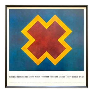 Sol LeWitt Vintage 1984 Lithograph Print " Olympian Gestures " Framed Modernist Exhibition Poster