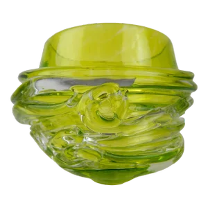 Modern Chartreuse Art Glass Bowl by Merilee Moore