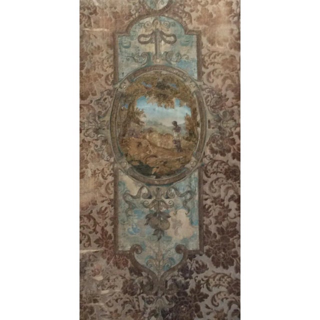 Traditional Gold Framed Stump Work Textile For Sale - Image 3 of 4