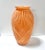 Vintage Anchor Hocking amber pressed glass vase featuring a dramatic draped fan design, a bold Art Deco revival piece with...