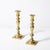 Metal Near Pair Neoclassical Balustrade Form Brass Candleholders With Square Bases For Sale - Image 7 of 11