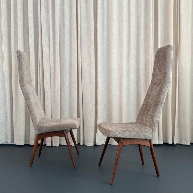 Craft Associates Pair of Mid-Century Modern High Back Side Chairs by Adrian Pearsall For Sale - Image 4 of 9