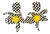 Kaso Black and White Massive Flower Dangle Earrings For Sale