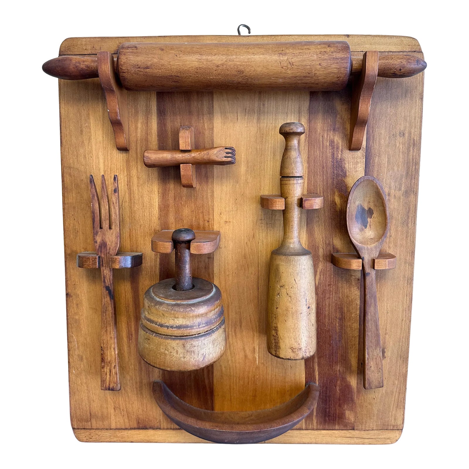 Mid 20th Century Kitchen Cutting Board With Hanging Tools in a ...