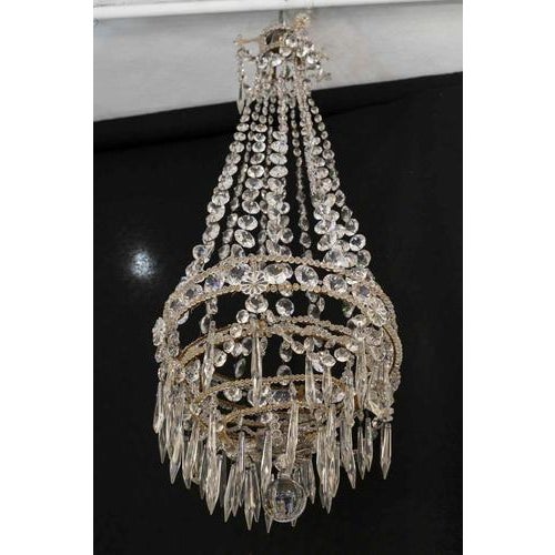 Glass Napoleon III Chandelier with Crystal Pendants For Sale - Image 7 of 9