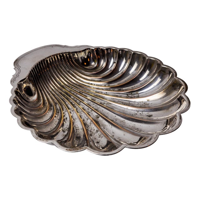 Silver-Plated Shell Vide Poche, Spain, 1970s For Sale