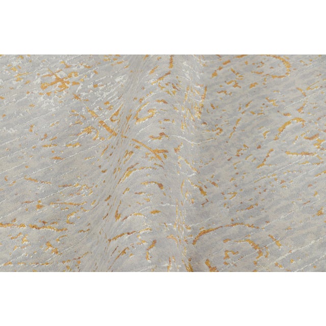 Rug & Kilim’s Contemporary Rug in Gray and Orange Abstract Patterns “Naroon” For Sale In New York - Image 6 of 7