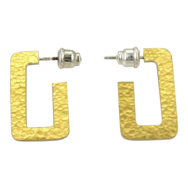 Gurhan Sterling Silver & 24k Gold Narrow Hoop Earrings - 2 Pieces For Sale