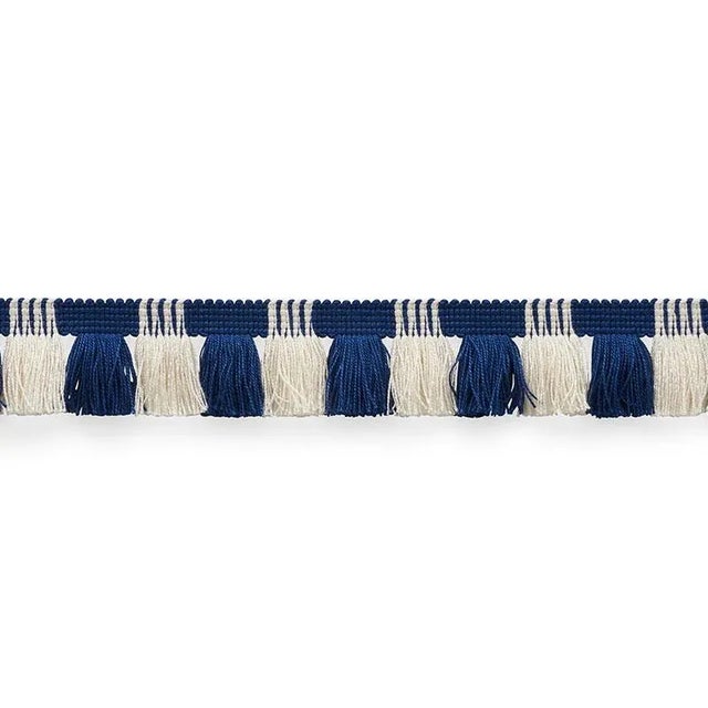 This beautiful, two-tone, cotton blend fringe has a casual feel and a wonderful striped effect. It's a jaunty twist on a...