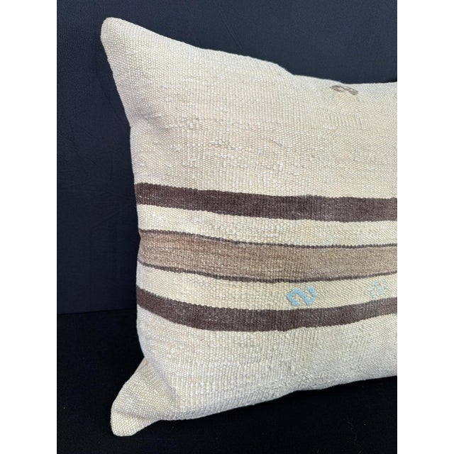 Turkish Hemp Pillow Cushion Natural Beige Brown Pillow Cushion Cover 20x20 #30579 Enhance your home decor with our Kilim...