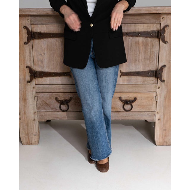 1970s French Brutalist Oak Buffet With Iron Hardware For Sale - Image 4 of 18