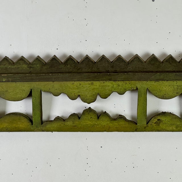 Victorian Majestic Architectural Salvage Ornamental Painted Wood Frieze/Valance Decorative Element C. Late 19th American Victorian Design For Sale - Image 3 of 13