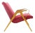 Mid-Century Armchair in Pink Fabric & Oak from Tatra, Czechoslovakia, 1960s For Sale