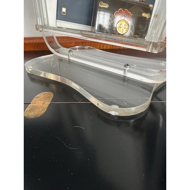 Transparent Mid Century Hollywood Regency Lucite Vanity Mirror For Sale - Image 8 of 10