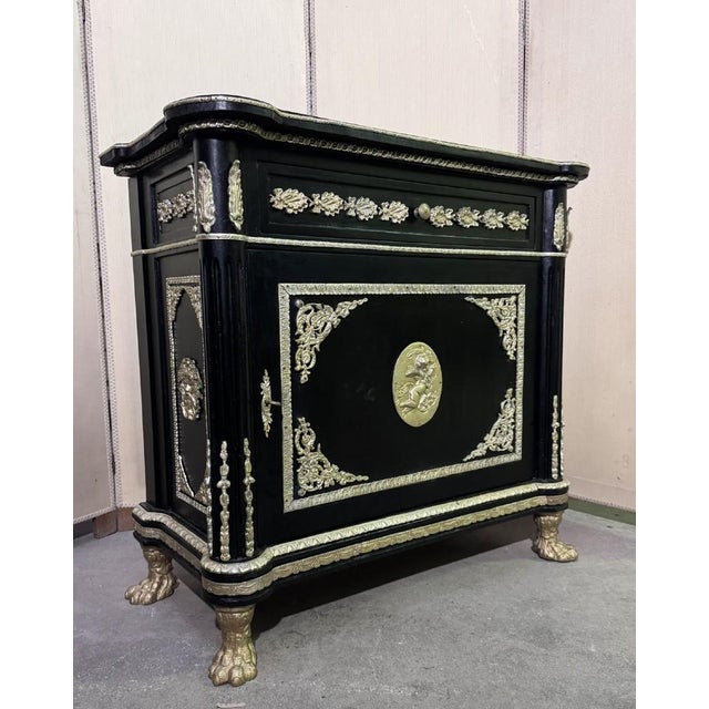 Napoleon III Boulle Lacquered Wood Cupboard, 1920s For Sale - Image 6 of 6