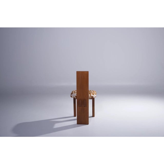 Mid-Century Modern Vintage Brutalist Oak Dining Chairs, 1970s, Set of 8 For Sale - Image 3 of 7