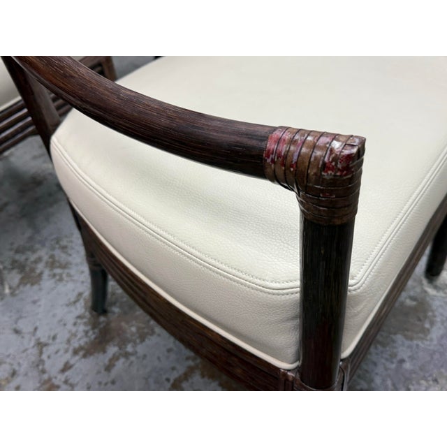 Orlando Diaz-Azcuy for McGuire Furniture Scala Dining Arm Chairs, Set of Four For Sale - Image 9 of 12