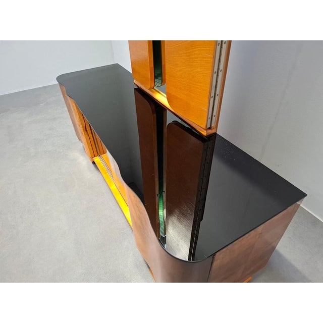 Black Art Deco Vanity Cabinet from Jindřich Halabala, Czechoslovakia, 1930s For Sale - Image 8 of 18