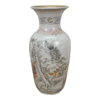 Antique 19th Century Chinese Qianjiang Porcelain Mantel Vase Urn 12" For Sale