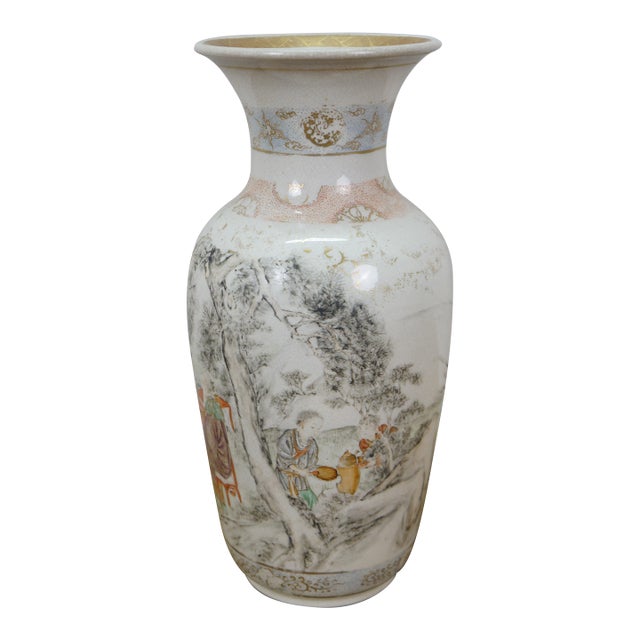 Antique 19th Century Chinese Qianjiang Porcelain Mantel Vase Urn 12" For Sale