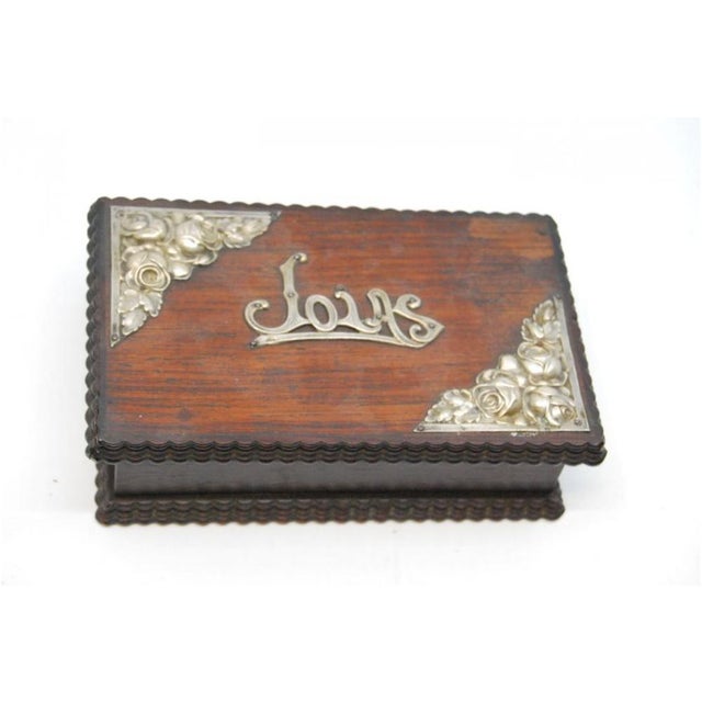 Wooden Jewelry Box with Silver Applications For Sale - Image 4 of 8