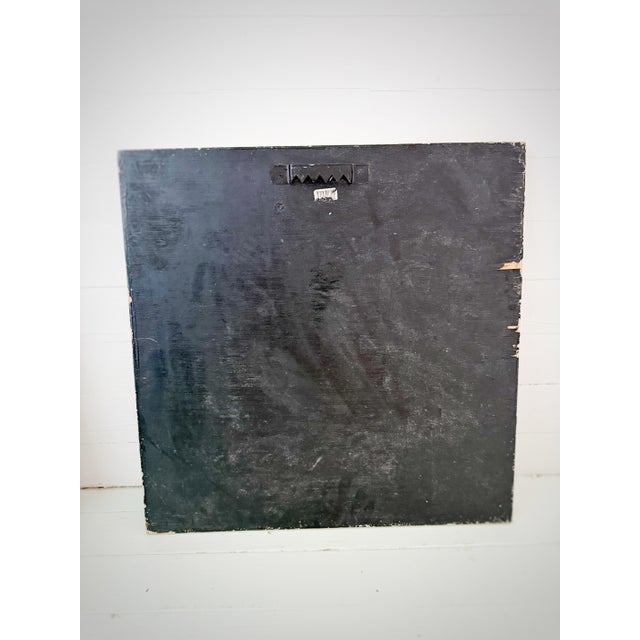 Distressed White Embossed Metal & Wood Wall Mirror | Rustic Farmhouse | French Country | 20.5" Square For Sale In Atlanta - Image 6 of 7