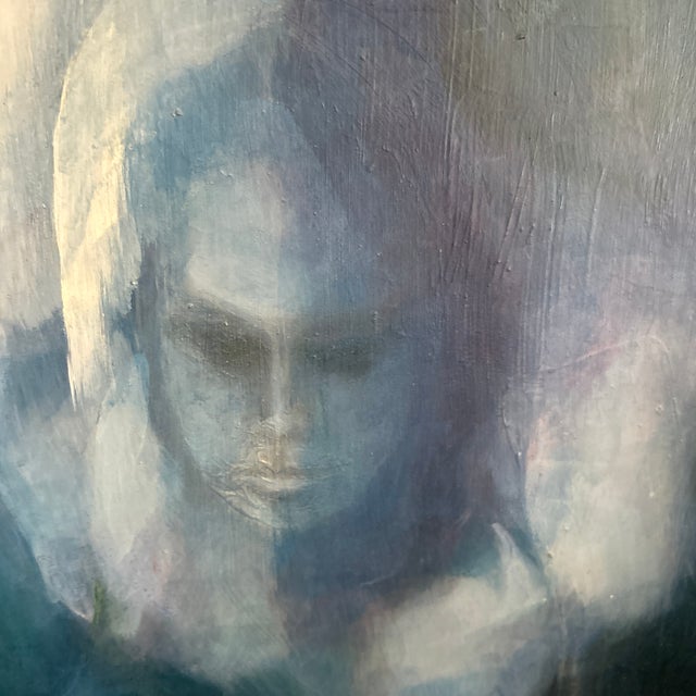 Ethereal and moody, beautiful original oil on board by mid century artist D. Melton. Frame looks to be original.