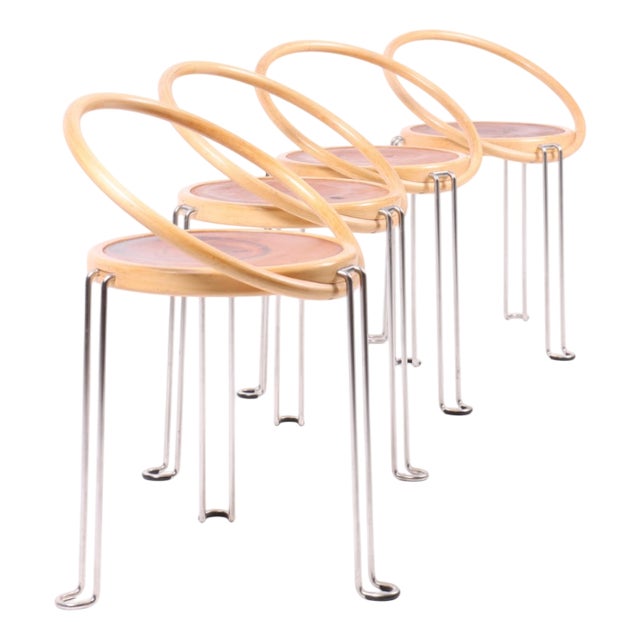 Side Chairs by Börge Lindau, 1980s, Set of 4 For Sale