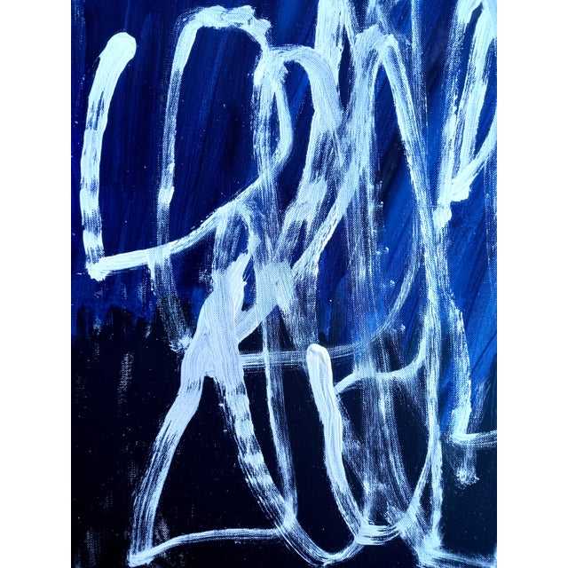 Abstract Writings No. 4 — Abstract Original Oil Painting Inspired by Cy Twombly For Sale - Image 3 of 7